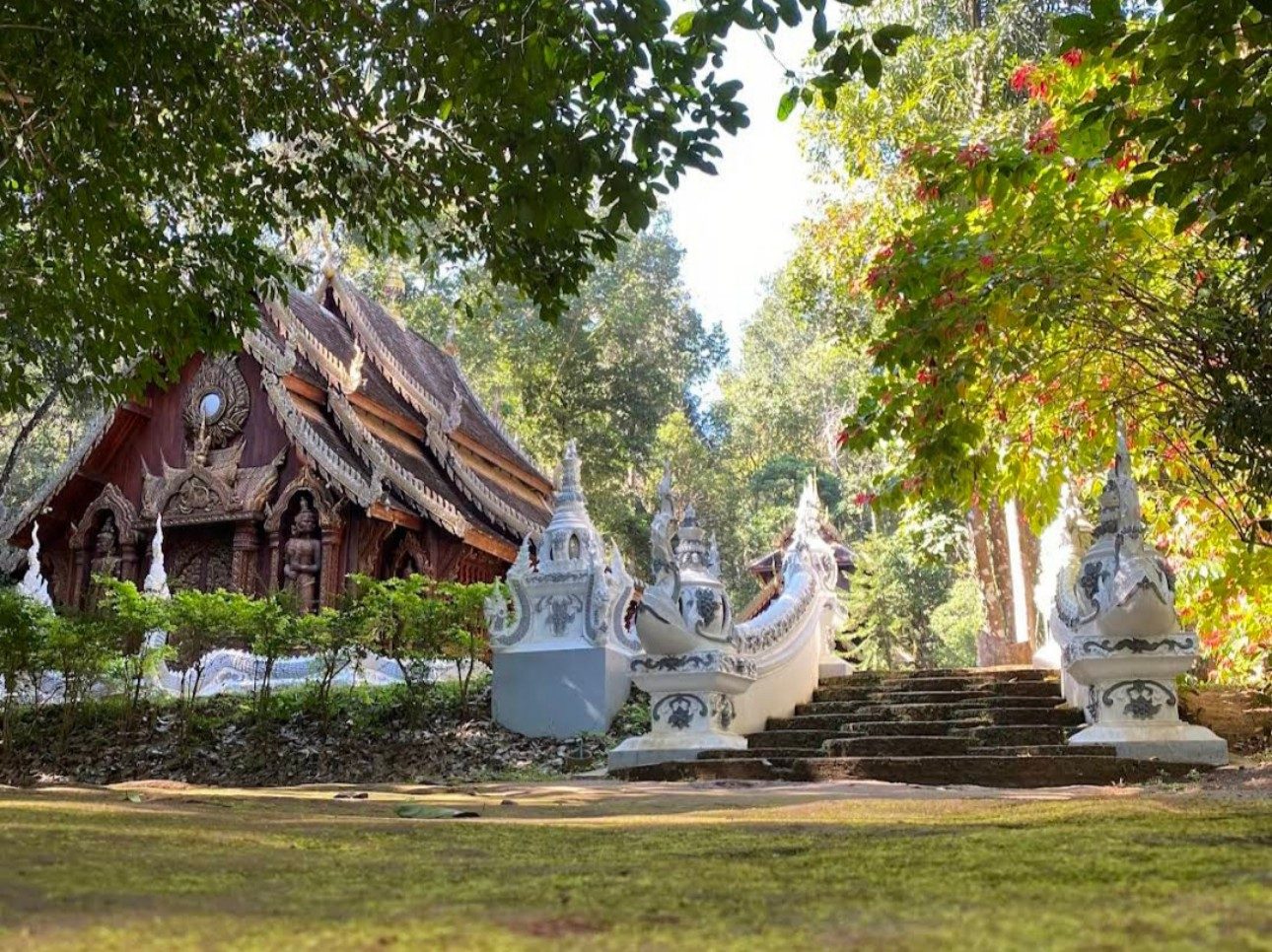 Jungle Temple, Waterfall Trek & Bamboo Rafting Tour